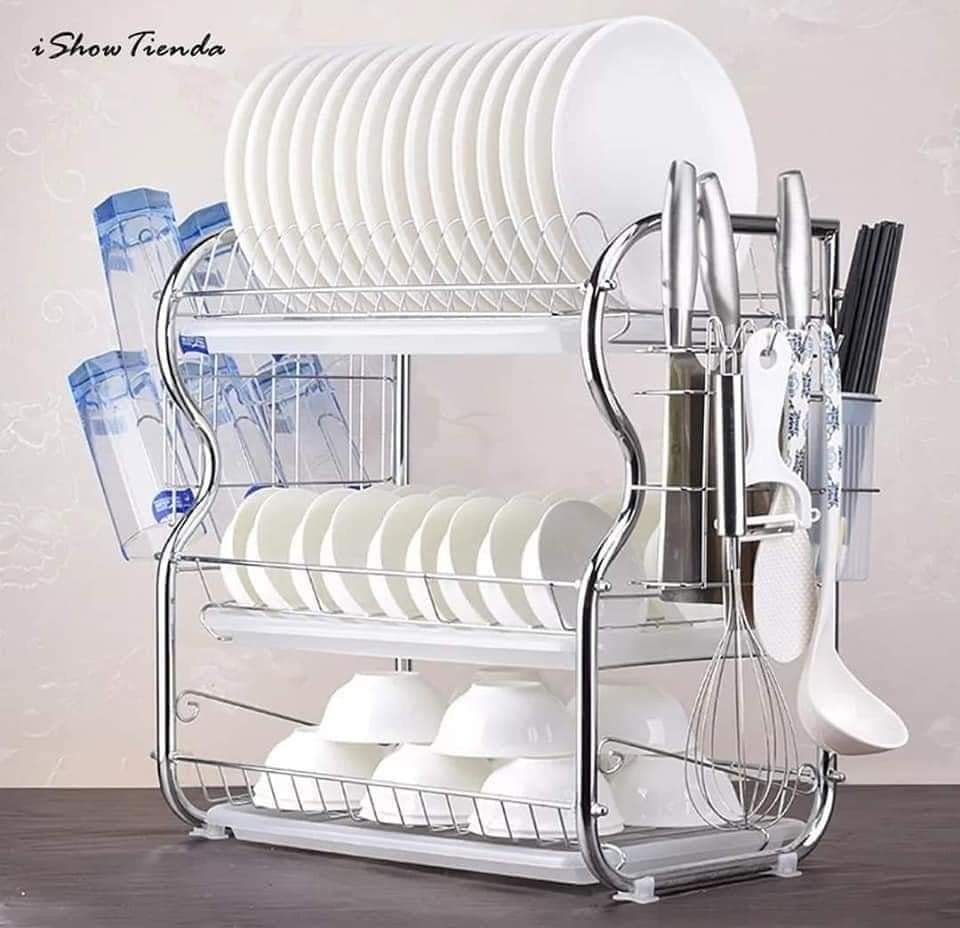 Stainless Steel 3 Layer Kitchen Dish Rack/Dish Drainer