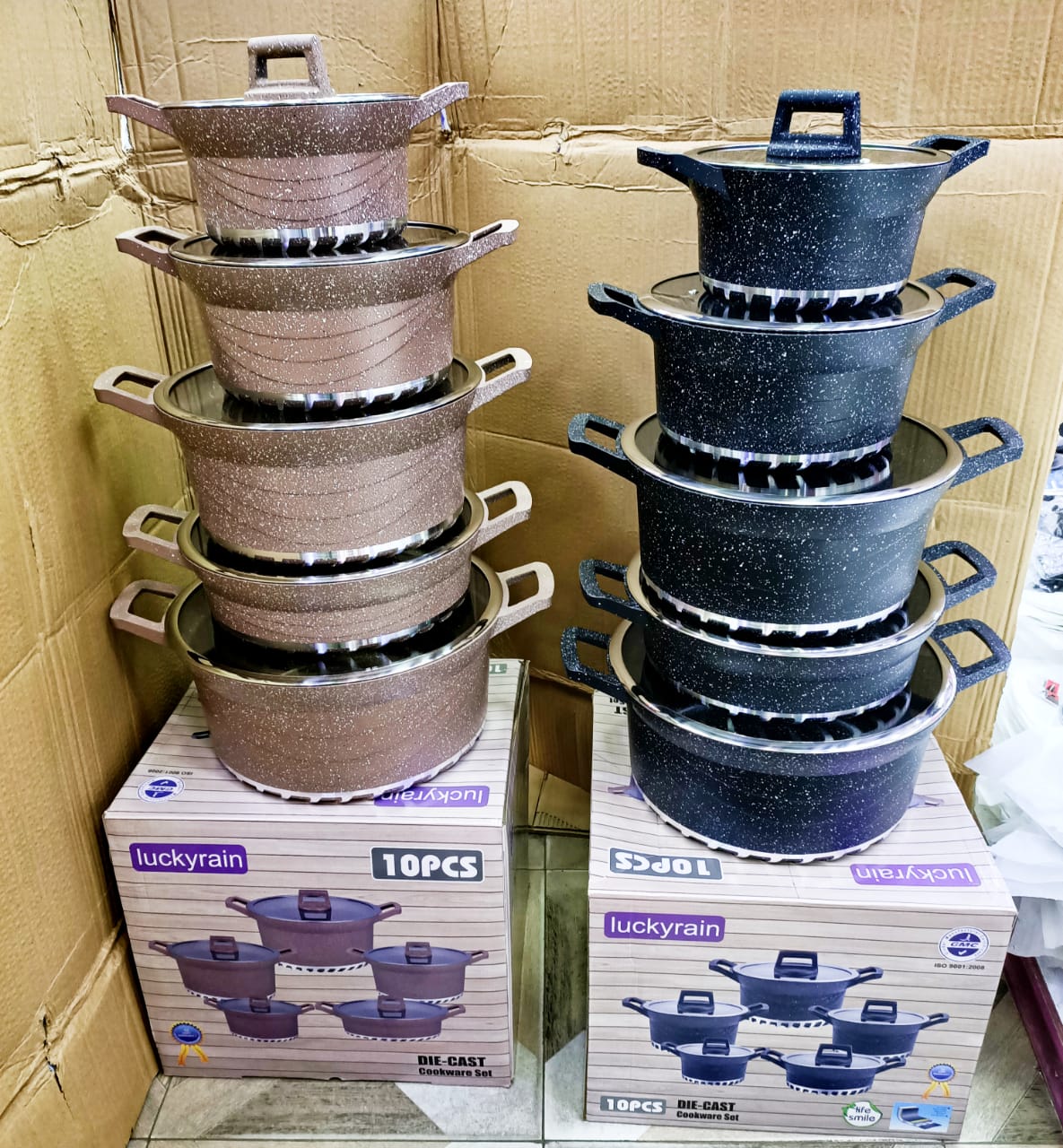 10 Pieces High Quality Luckyrain Granite Kitchen Cookware Set