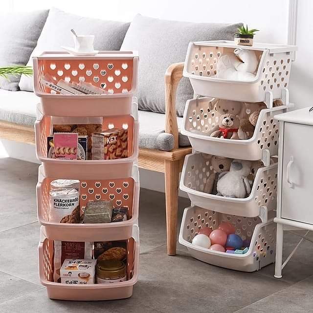 4 Tiers Plastic Home Kitchen Vegetable Storage Rack