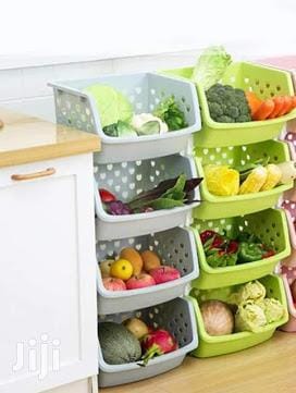 4 Tiers Plastic Home Kitchen Vegetable Storage Rack