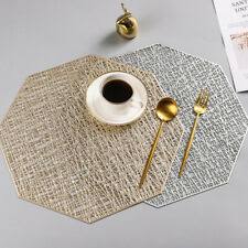 Set Of 6 Unique Non-Woven Meshed-Like Kitchen and Dining Table Mats With Decorative Sharp Corners