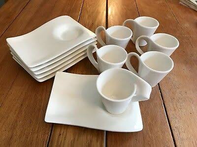 Porcelain Swagg 6 Pieces Cups + 6 Pieces Sourcers