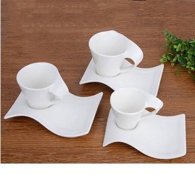 Porcelain Swagg 6 Pieces Cups + 6 Pieces Sourcers