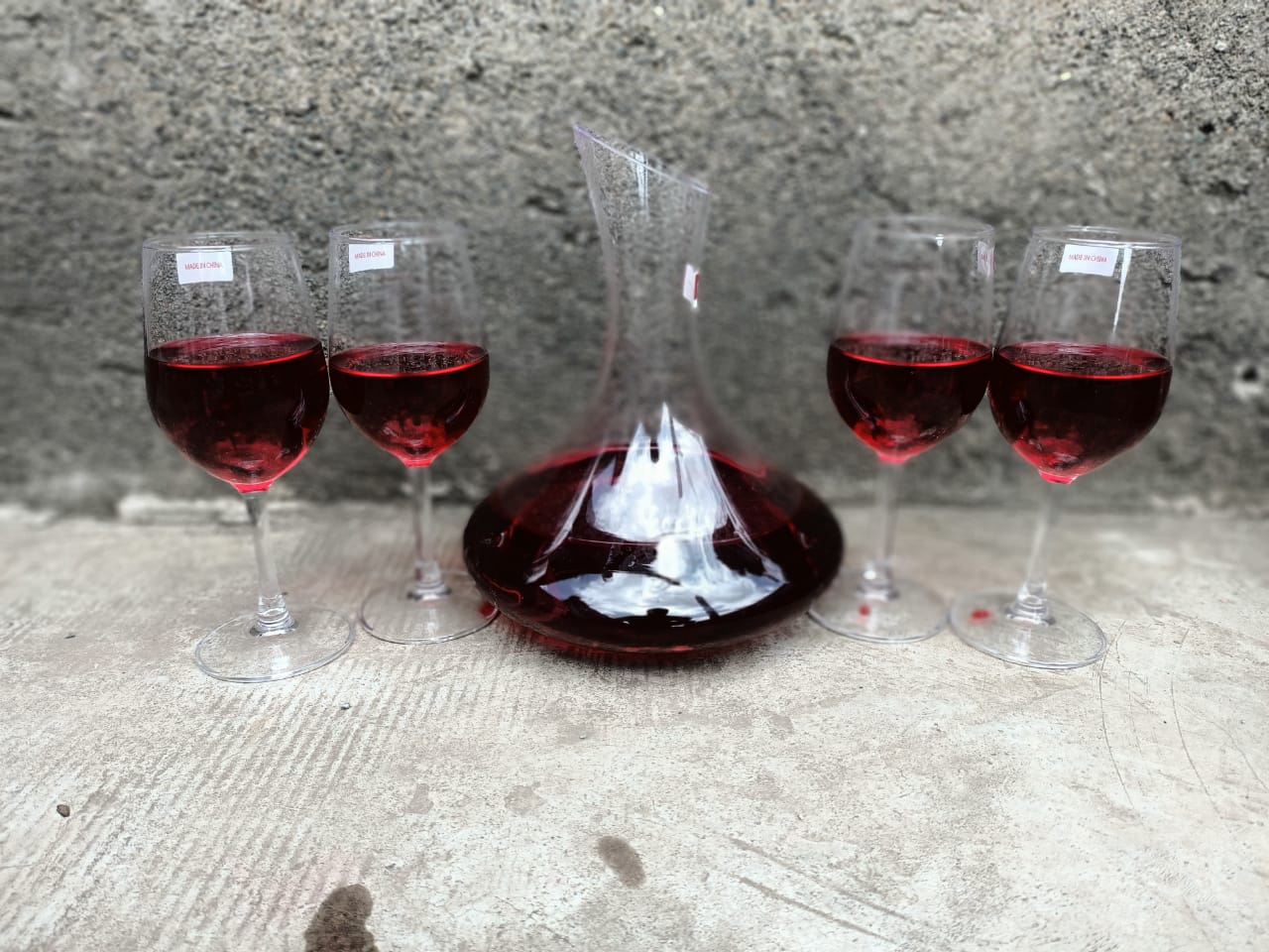 Wine Decanter Set: Decanter Plus 4 Wine Kitchen Glasses