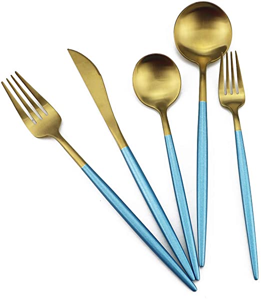 24 Pieces New Slim Design High Quality Golden Stainless Steel Kitchen Cutlery Set