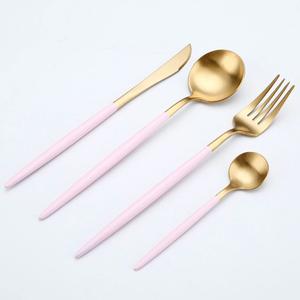 24 Pieces New Slim Design High Quality Golden Stainless Steel Kitchen Cutlery Set