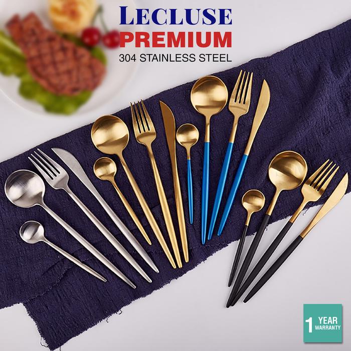 24 Pieces New Slim Design High Quality Golden Stainless Steel Kitchen Cutlery Set