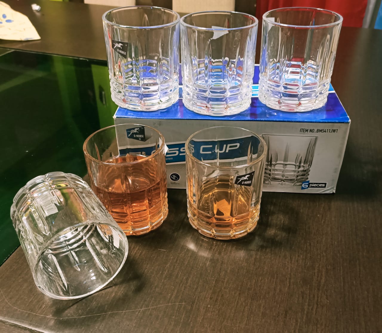 6 Pieces High Quality Heavy  Short Whiskey Kitchen Glasses