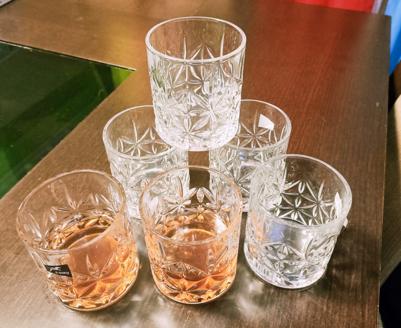 6 Pieces High Quality Heavy  Short Whiskey Kitchen Glasses