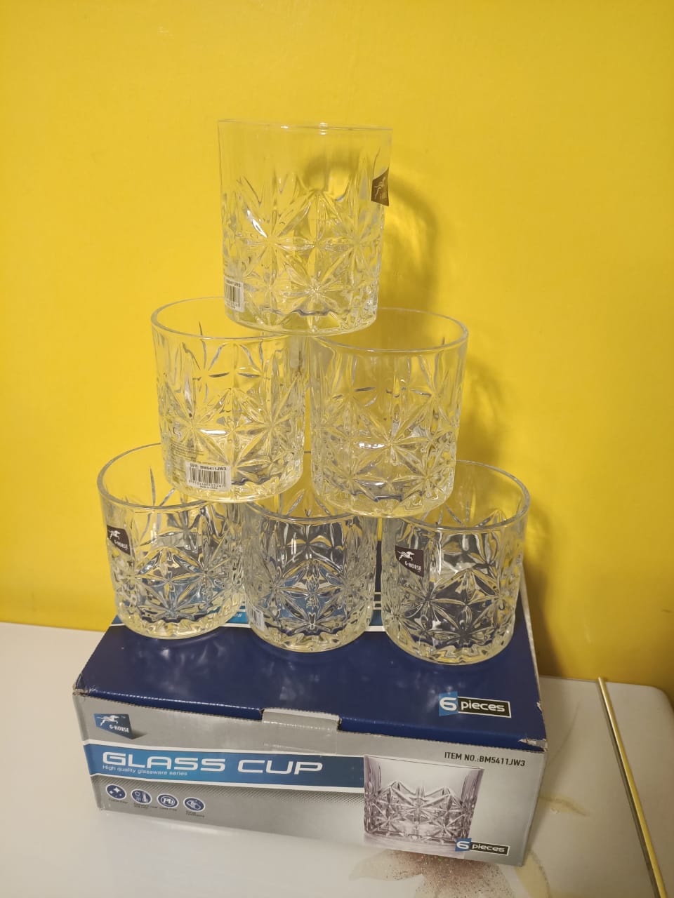 6 Pieces High Quality Heavy  Short Whiskey Kitchen Glasses