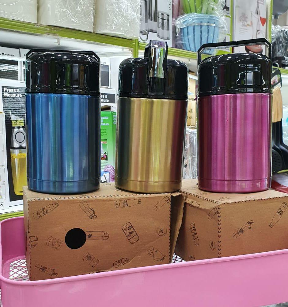 1200ml Stainless Steel Kitchen Lunch Box With Heavy Plastic Cover
