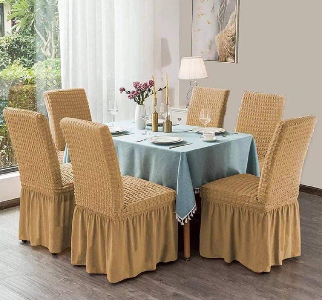 Turkey imported Kitchen and Dining set Stretchable Seat covers...fits all dining chairs.Set of 6Pcs