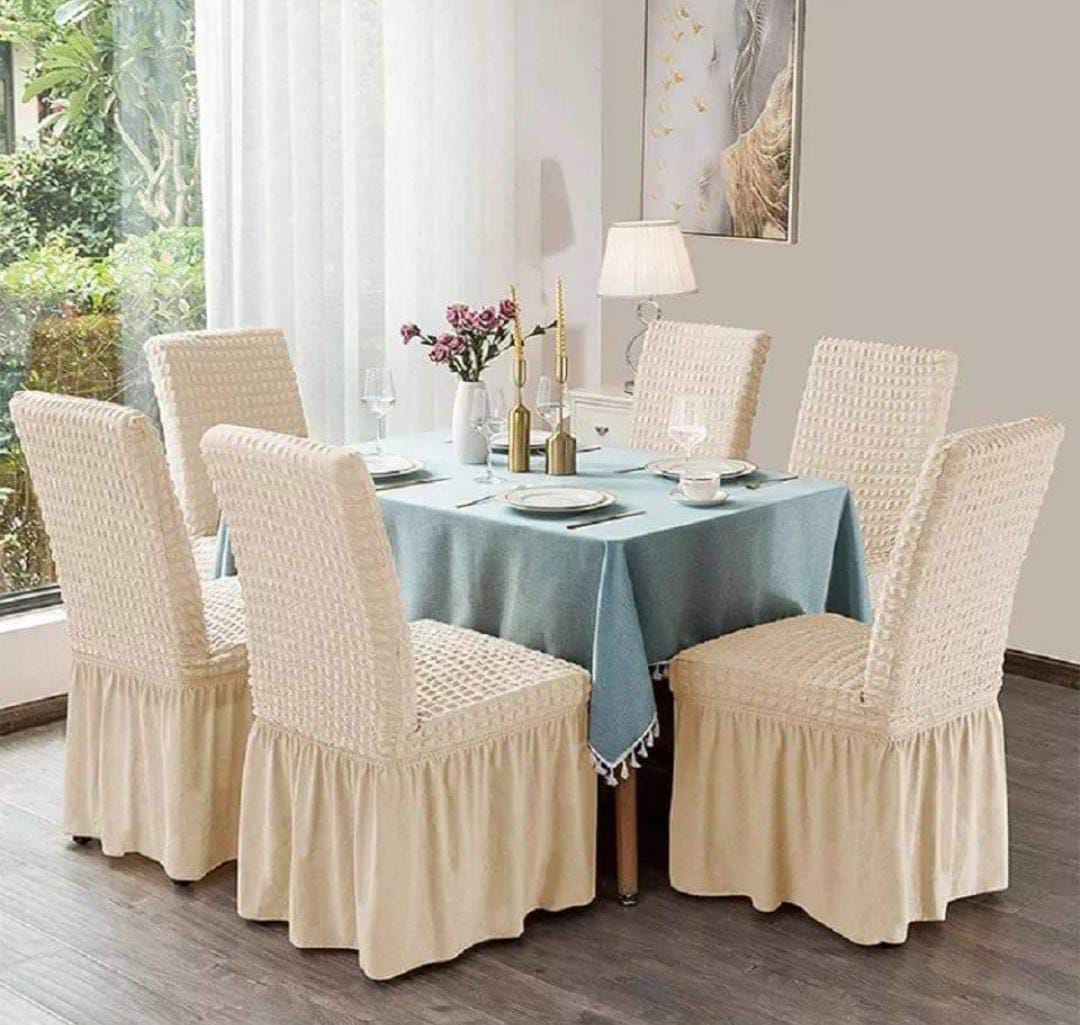 Turkey imported Kitchen and Dining set Stretchable Seat covers...fits all dining chairs.Set of 6Pcs