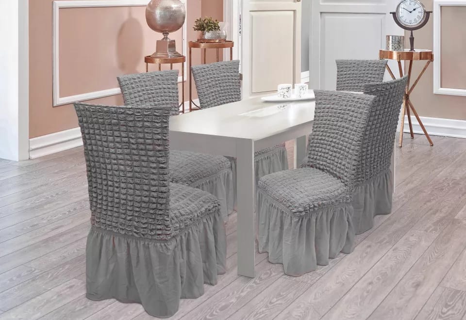 Turkey imported Kitchen and Dining set Stretchable Seat covers...fits all dining chairs.Set of 6Pcs