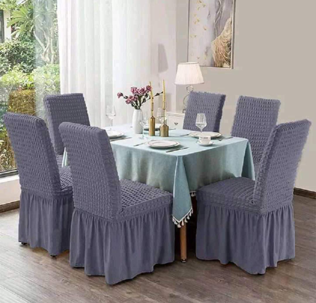 Turkey imported Kitchen and Dining set Stretchable Seat covers...fits all dining chairs.Set of 6Pcs