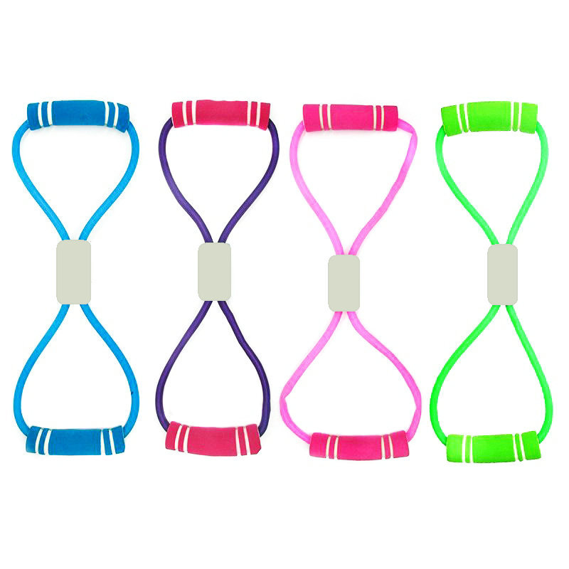 8-shape stretcher elastic rope puller natural latex tube elastic rope pedal puller Exercise Bands