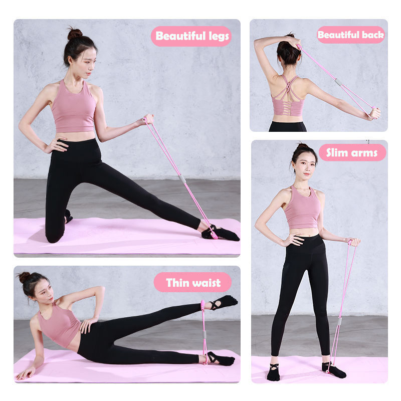 8-shape stretcher elastic rope puller natural latex tube elastic rope pedal puller Exercise Bands