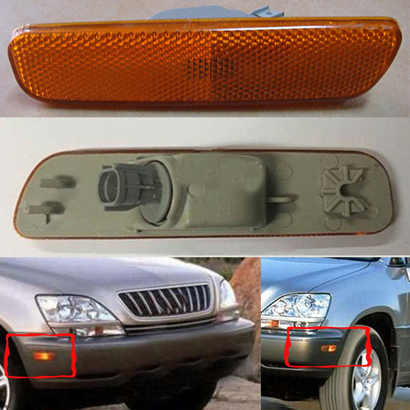 Car Front Bumper Left Right Yellow Signal Light Cover Frame For Lexus RX300 MCU15 1998-2002