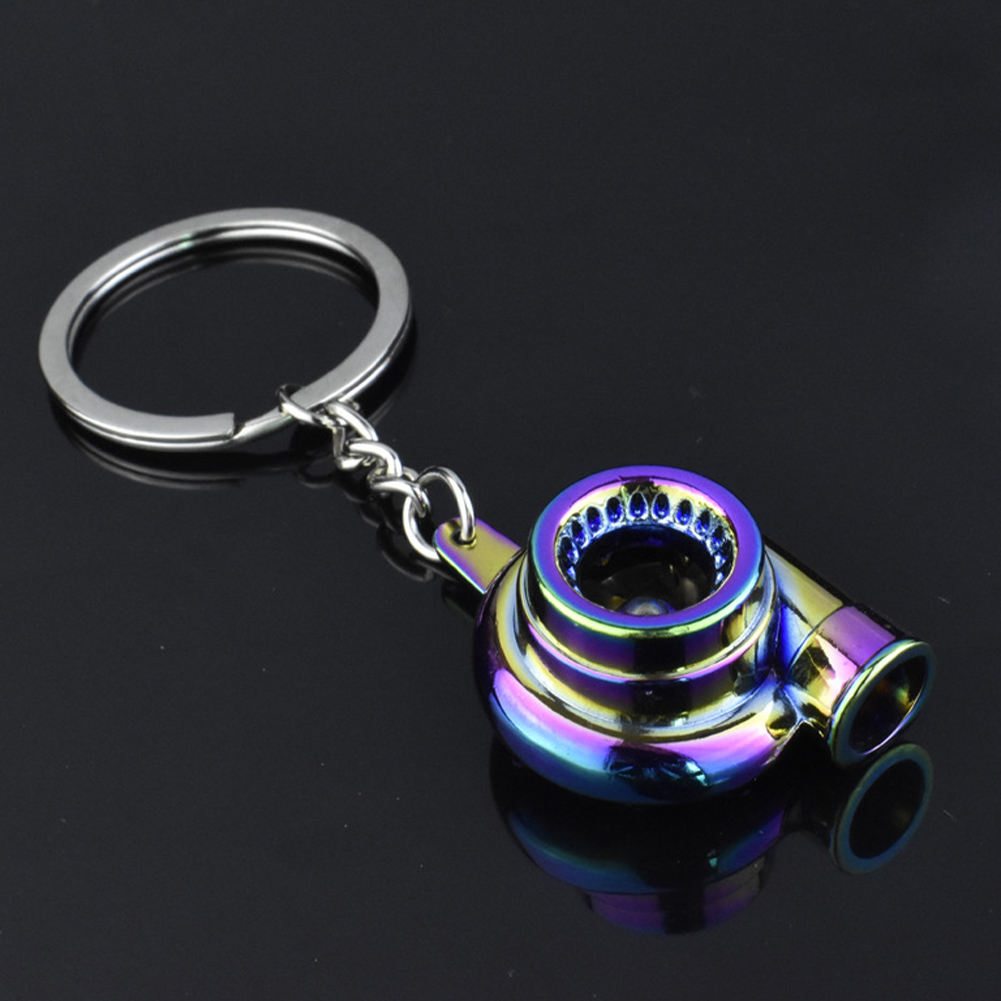 1x Turbo Turbocharger Keychain Turbine Key Ring Metal Keyring Car Styling Golden Silver Black Colourful Bronze Brown