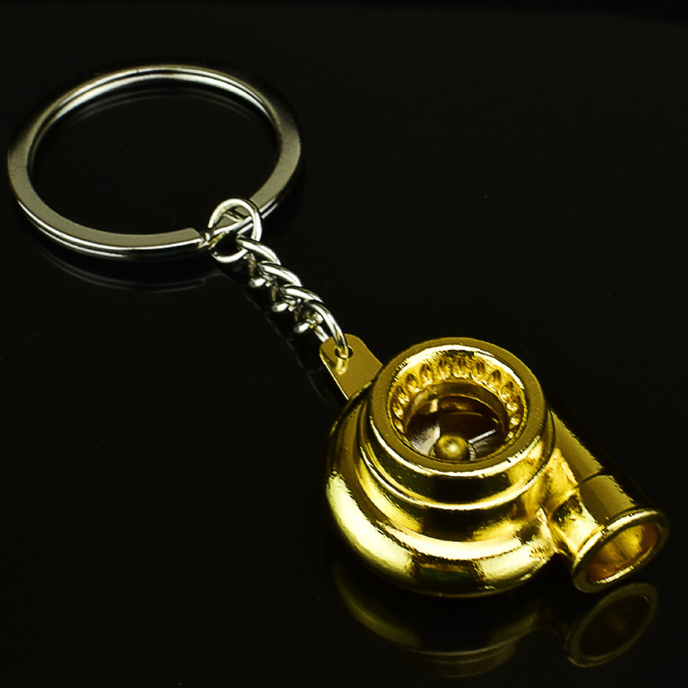 1x Turbo Turbocharger Keychain Turbine Key Ring Metal Keyring Car Styling Golden Silver Black Colourful Bronze Brown