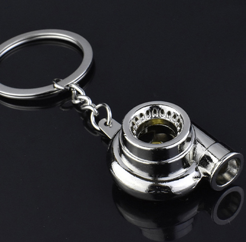 1x Turbo Turbocharger Keychain Turbine Key Ring Metal Keyring Car Styling Golden Silver Black Colourful Bronze Brown