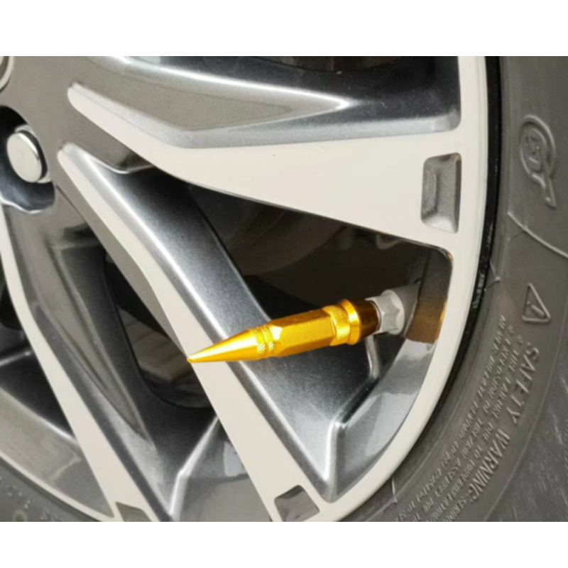 4pcs Aluminum Car Truck Motocycle Bike Wheel Stem Tyre Tire Wheel Stem Spike Air Valve Dust Cap Cover Car Accessories Green Blue Gold Silver Purple