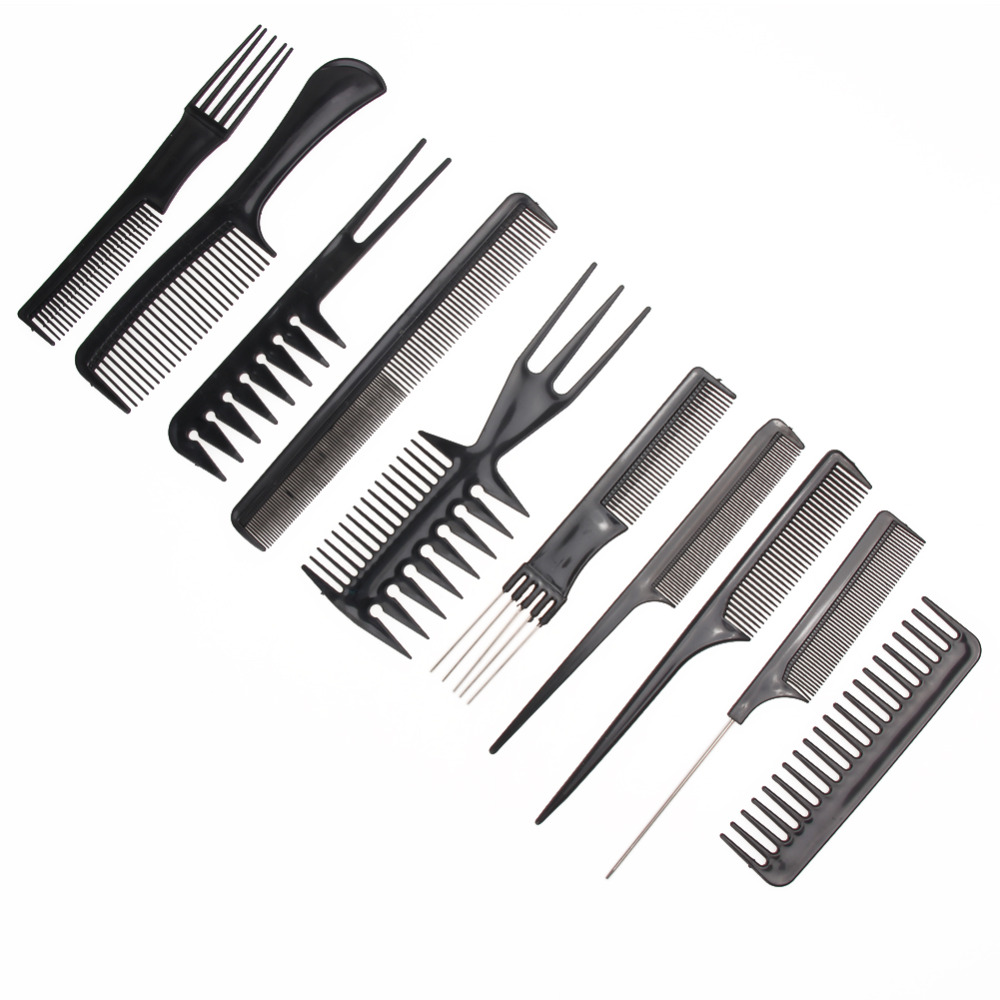 Hair Brushes Set Anti-Static Hairdressing   Washing Brush Heat Resistance Fine Tooth Tail Comb 10Pcs