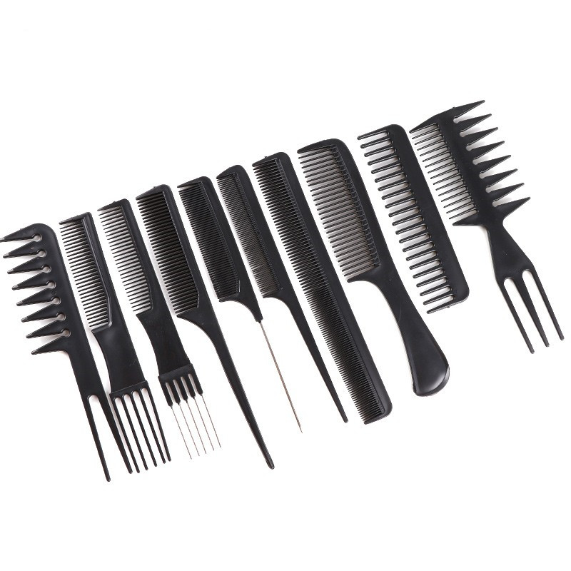 Hair Brushes Set Anti-Static Hairdressing   Washing Brush Heat Resistance Fine Tooth Tail Comb 10Pcs
