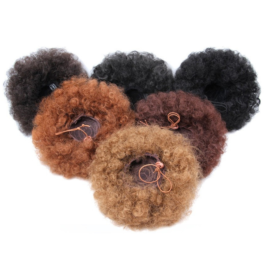 Afro Puff Hair Claw Clip Ponytail Hair Extensions Drawstring Natural Hair Ponytail  Hair Synthetic