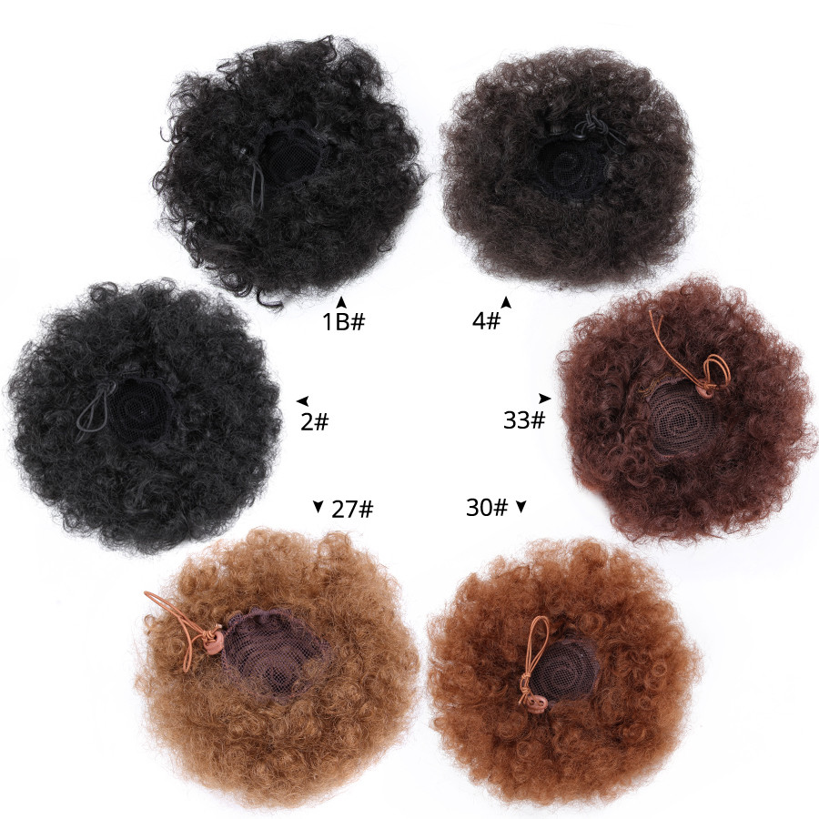 Afro Puff Hair Claw Clip Ponytail Hair Extensions Drawstring Natural Hair Ponytail  Hair Synthetic