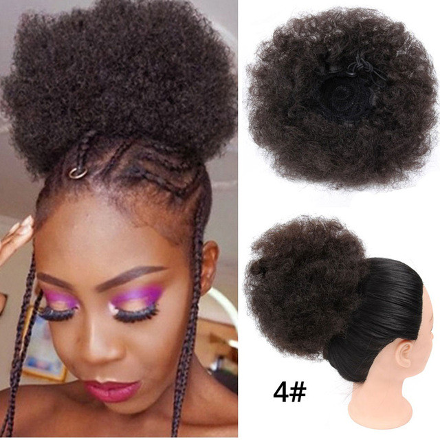 Afro Puff Hair Claw Clip Ponytail Hair Extensions Drawstring Natural Hair Ponytail  Hair Synthetic