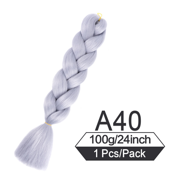 Black Red Silver  Colored Jumbo Braids Hair Extension Heat Resistant Fiber Synthetic Braiding Hair