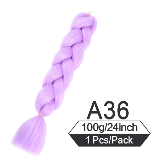 Black Red Silver  Colored Jumbo Braids Hair Extension Heat Resistant Fiber Synthetic Braiding Hair