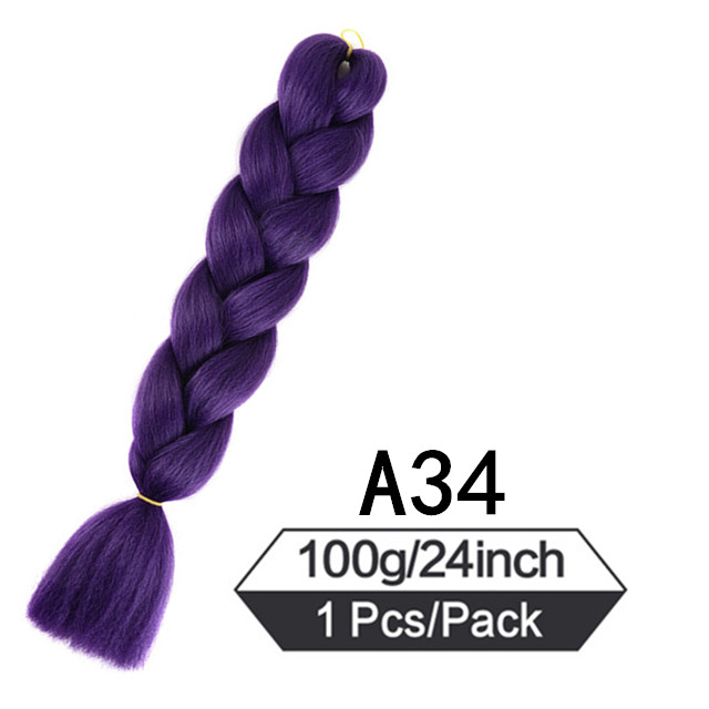 Black Red Silver  Colored Jumbo Braids Hair Extension Heat Resistant Fiber Synthetic Braiding Hair