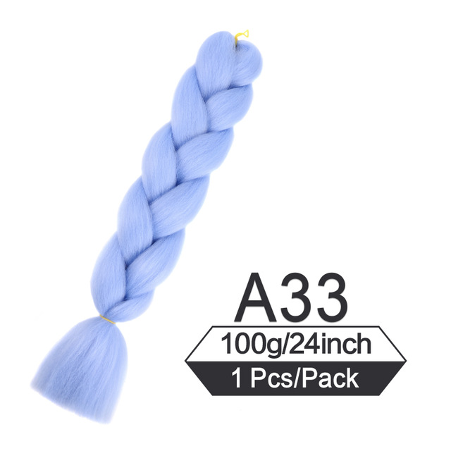 Black Red Silver  Colored Jumbo Braids Hair Extension Heat Resistant Fiber Synthetic Braiding Hair