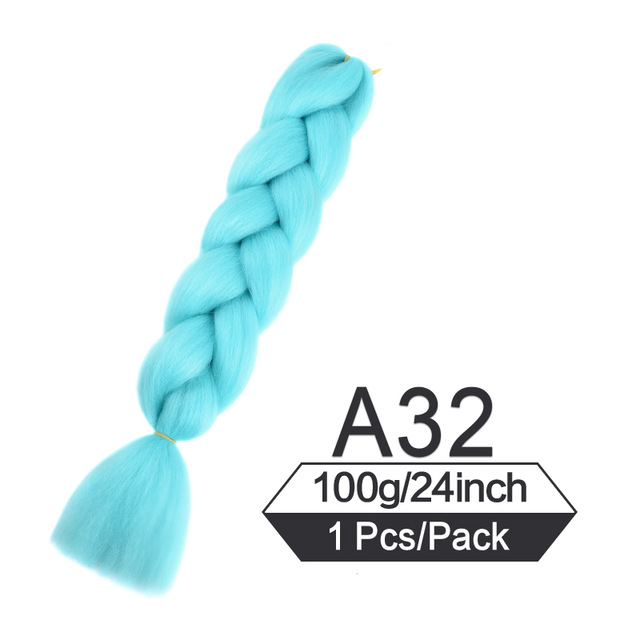 Black Red Silver  Colored Jumbo Braids Hair Extension Heat Resistant Fiber Synthetic Braiding Hair