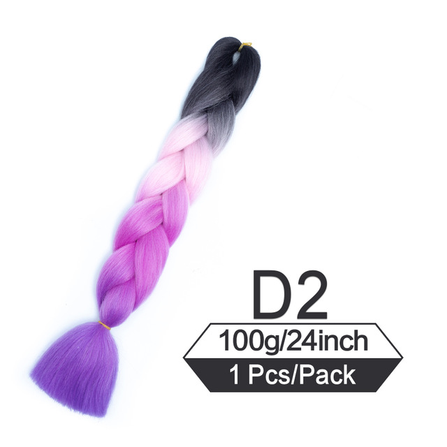 24 inch Jumbo Braiding Hair Afro Ombre Synthetic Crochet Hair Extension  Box Twist Braids Dreadlocks
