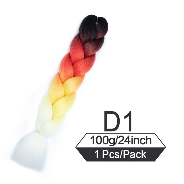 24 inch Jumbo Braiding Hair Afro Ombre Synthetic Crochet Hair Extension  Box Twist Braids Dreadlocks
