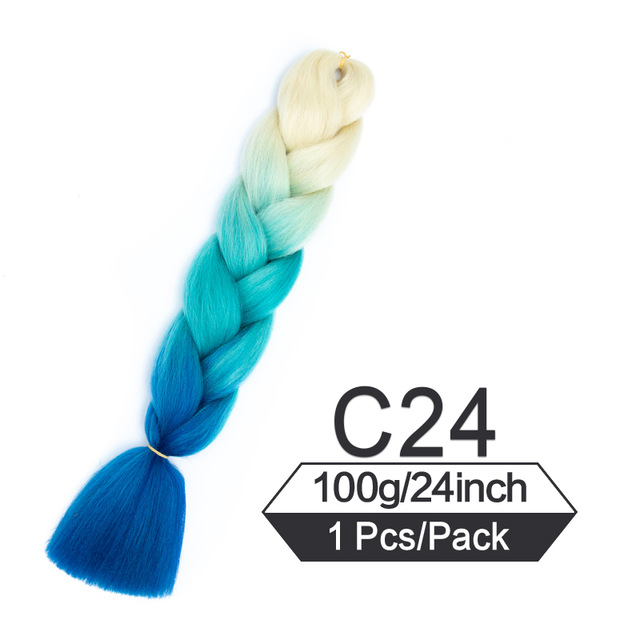 24 inch Jumbo Braiding Hair Afro Ombre Synthetic Crochet Hair Extension  Box Twist Braids Dreadlocks