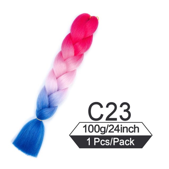 24 inch Jumbo Braiding Hair Afro Ombre Synthetic Crochet Hair Extension  Box Twist Braids Dreadlocks