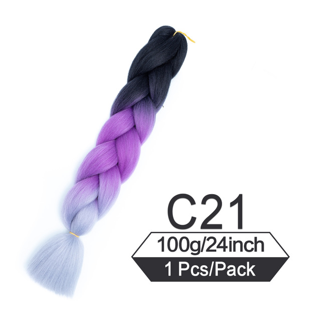24 inch Jumbo Braiding Hair Afro Ombre Synthetic Crochet Hair Extension  Box Twist Braids Dreadlocks