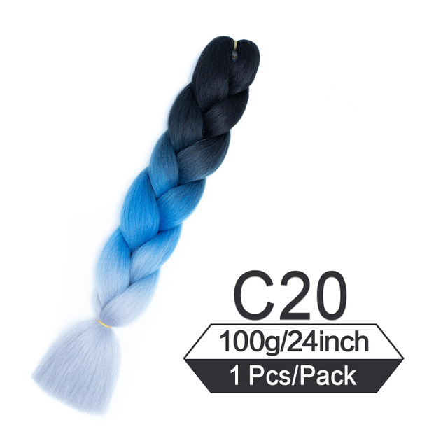 24 inch Jumbo Braiding Hair Afro Ombre Synthetic Crochet Hair Extension  Box Twist Braids Dreadlocks