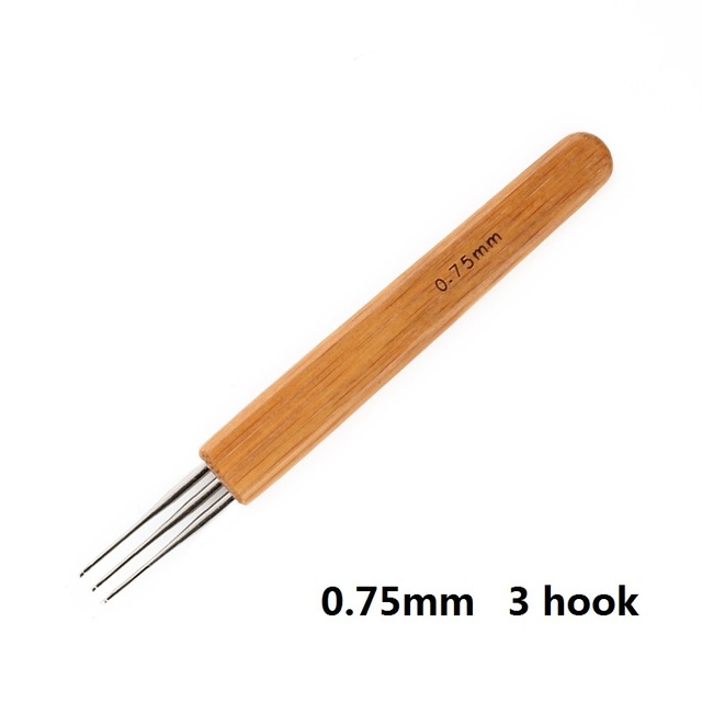 Crochet Hook For Dreadlocks Wig Needle 1/2/3 Hook Needle Hair Extension Tool Braider  Bamboo Needle