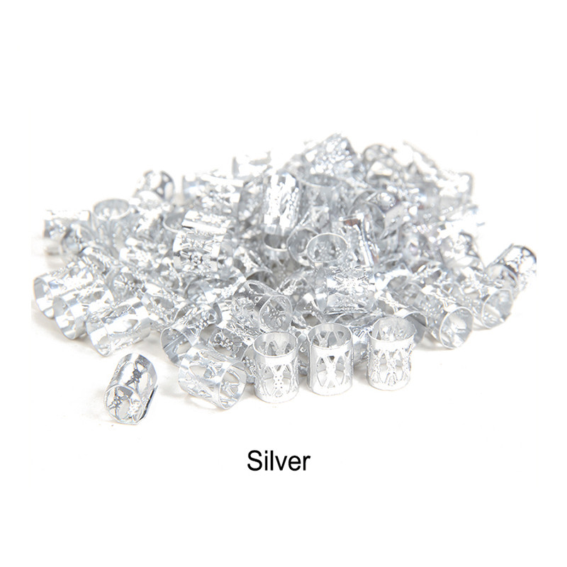 100/pcs Bun spring headband ring braids clip hair Mix Silver Golden Plated Hair  Dreadlock Beads