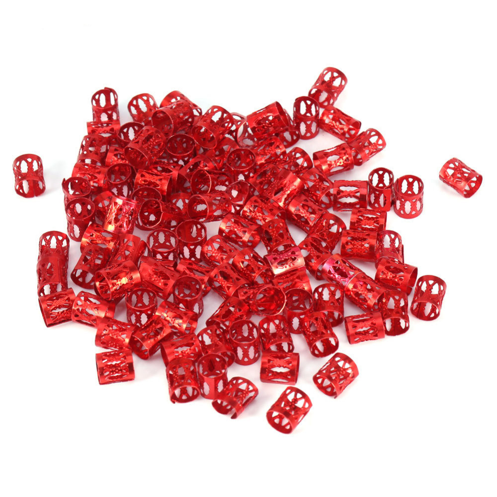 100/pcs Bun spring headband ring braids clip hair Mix Silver Golden Plated Hair  Dreadlock Beads