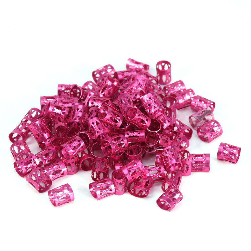 100/pcs Bun spring headband ring braids clip hair Mix Silver Golden Plated Hair  Dreadlock Beads