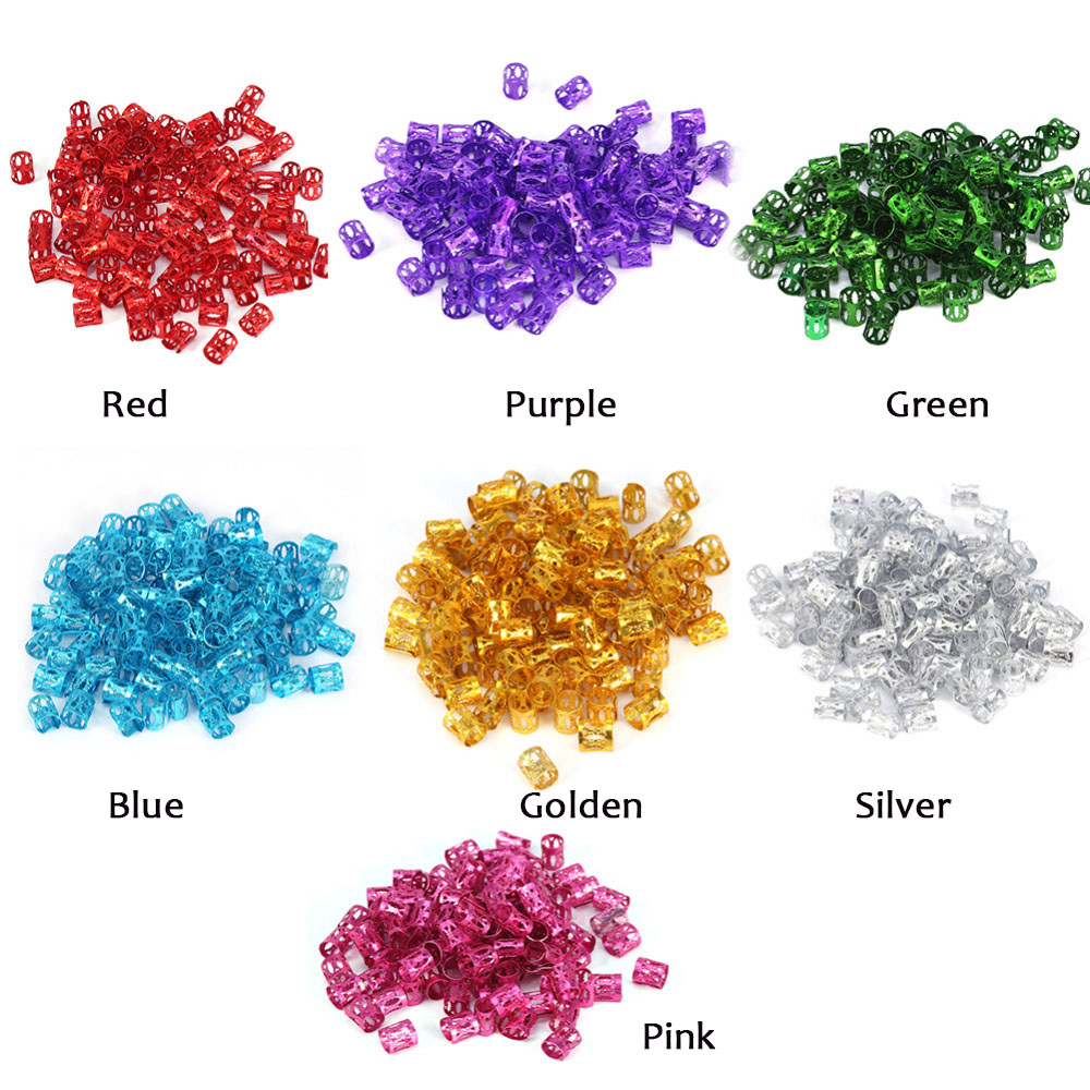 100/pcs Bun spring headband ring braids clip hair Mix Silver Golden Plated Hair  Dreadlock Beads