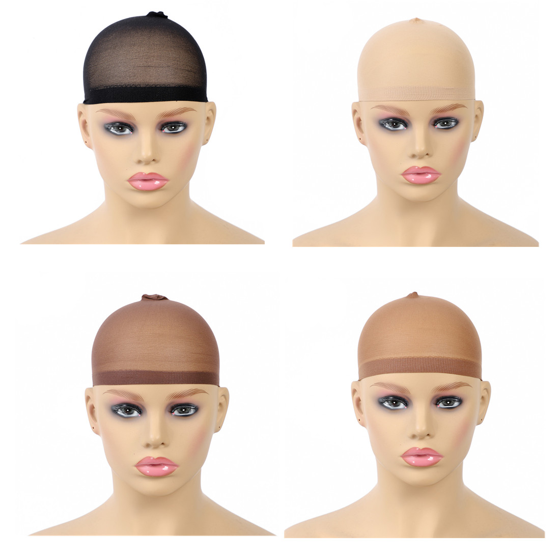 2Pcs/Pack Hair Weaving Hair Net Elasticity Stocking Caps For Making Wigs Polyester Liner Hair Cap