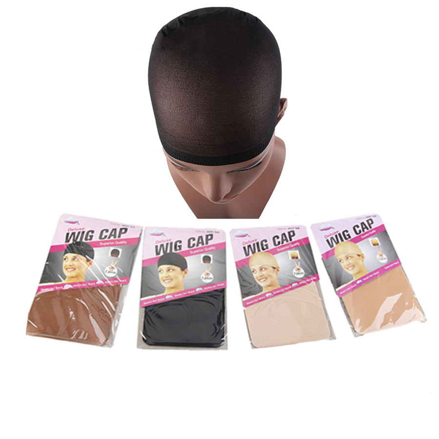 2Pcs/Pack Hair Weaving Hair Net Elasticity Stocking Caps For Making Wigs Polyester Liner Hair Cap