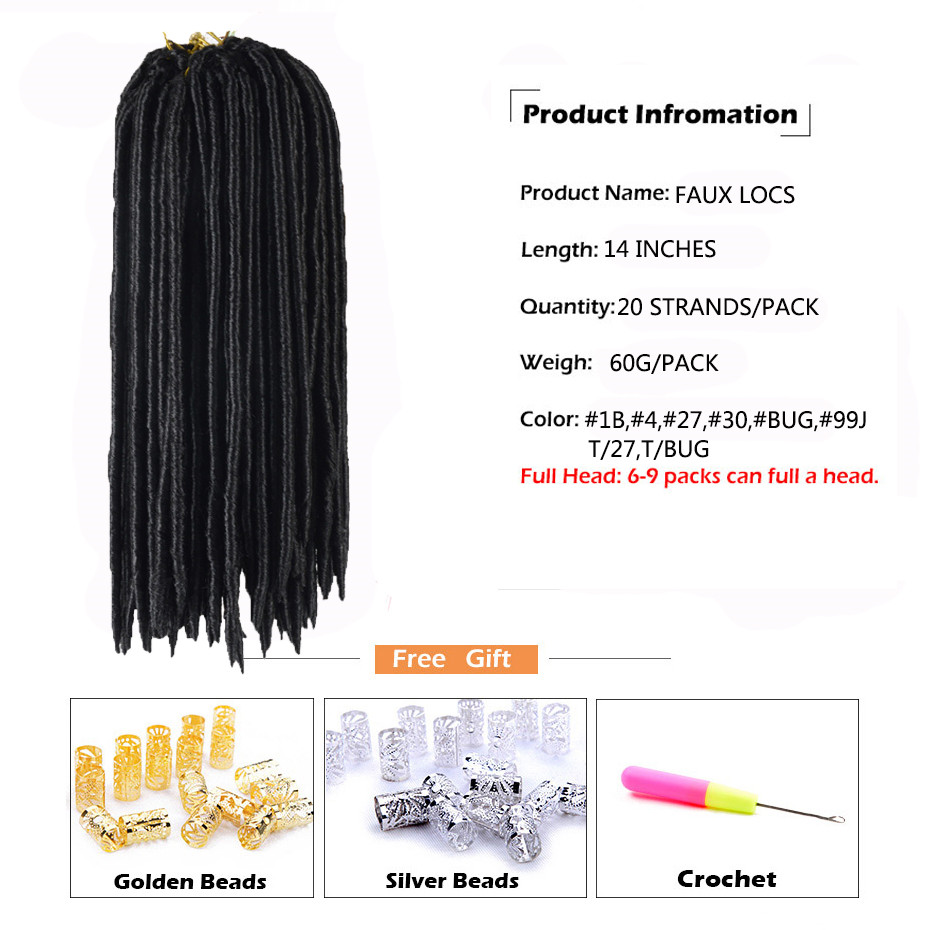 Faux Locs Crochet Hair 14 Inch Soft Dreadlocks Hair Extensions For  Synthetic Hair Crochet Braiding